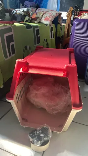Caixa de transporte grande para cães - nova, com rodinhas e porta metálica