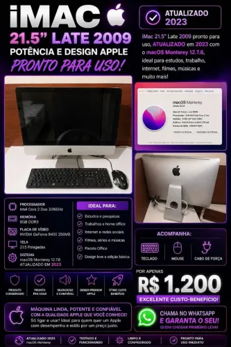 Vendo iMac 21.5 Intel core 240 SSD 8 GB 