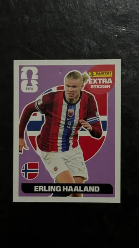 Figurinha Extra Sticker Erling Haaland Lilás Copa do Mundo 2026 Panini