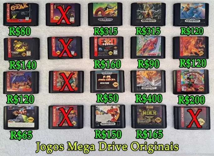Jogos Mega Drive Originais. Truxton, X-Men 2, Toy Story, Shinobi, Street Fighter, Aladdin