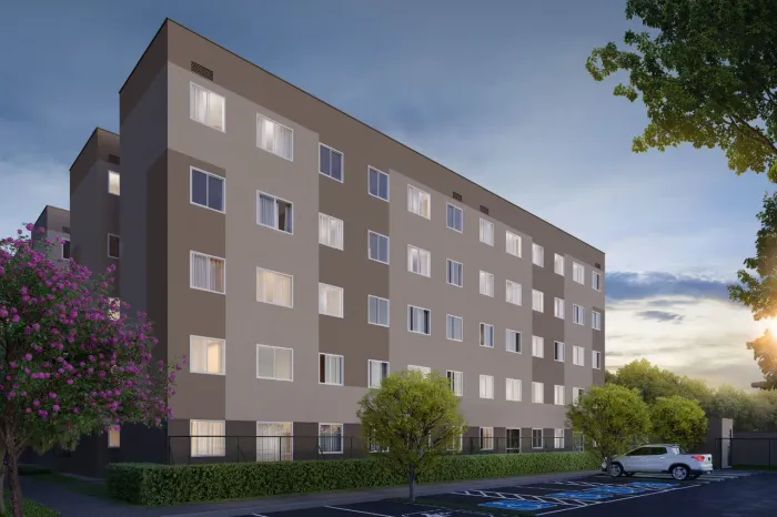 Apartamento em condomínio com 2 quartos, área de lazer e segurança, a poucos metros da ave
