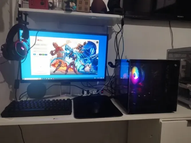 PC Gamer Completo Ryzen 5 5500 (Novo) + GTX 1660 Super + Monitor LG 24" IPS + Periféricos