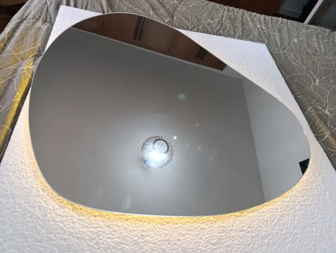 Espelho com LED Branco quente bateria 