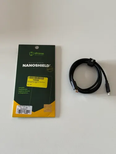 Kit Película Hprime Premium Nanoshield 6.1? + Cabo Lightning Baseus 20W Conector Tipo C
