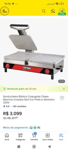 Chapa profissional elétrica