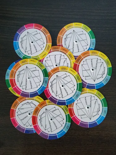 10 Mini Círculo Cromático Para Combinação De Cores - 10cm
