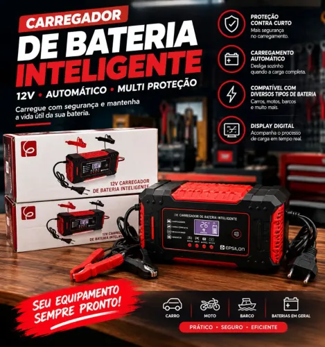 CARREGADOR INTELIGENTE 12V PARA BATERIA