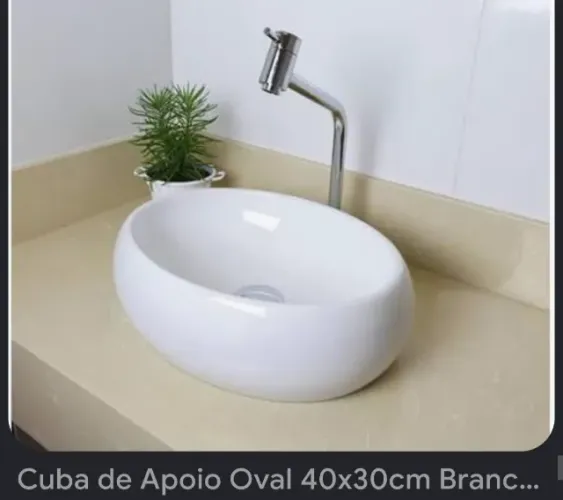 Cuba cerâmica oval sobrepor 