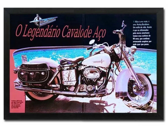 Harley-Davidson antiga - Quadro decorativo de moto