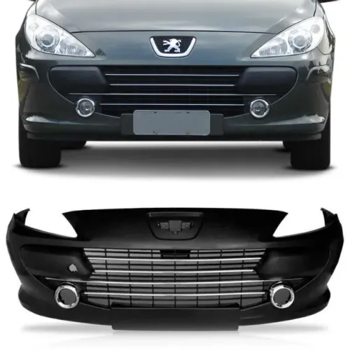 Parachoque Peugeot 307 2007 à 2012 - Friso Cromado / Grade Integrada - Preto - Shin Mei