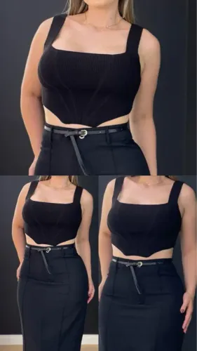 Cropped Corselet no tricô modal