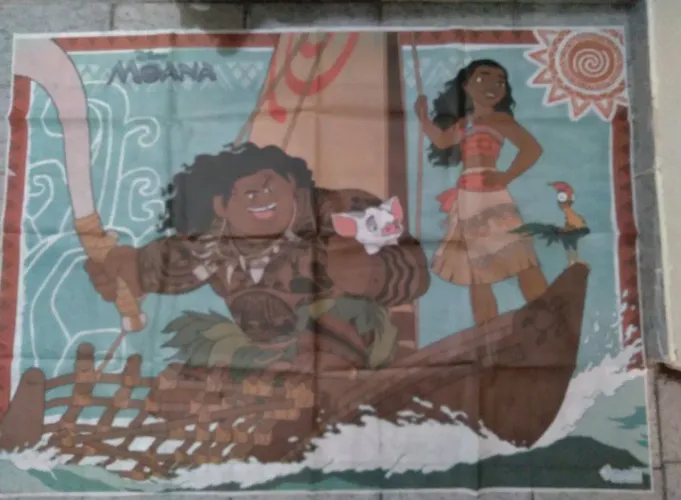 Painel de festas da Moana e do unicórnio