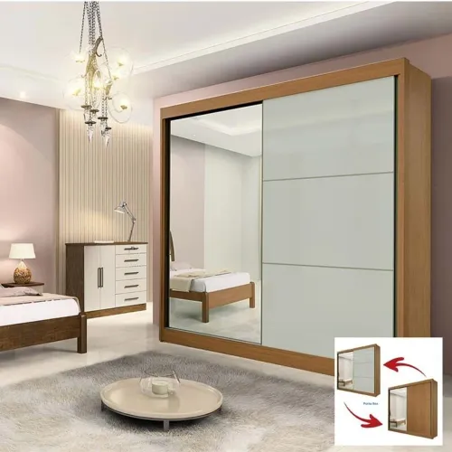 Roupeiro 2 Portas Titanium c/1Espelho MDF rf9962m