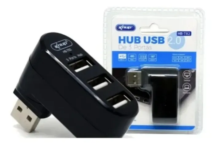 Hub Usb 3 Portas Pc Notebook Portátil Gira 180° Knup Hb-t82