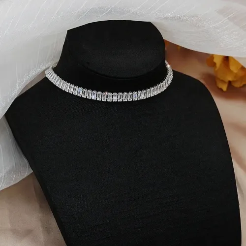 Colar Choker Riviera Cravejado Feminino Zircônia