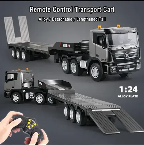 Caminhão RC da marca Huina 1318, carreta Truck prancha plataforma