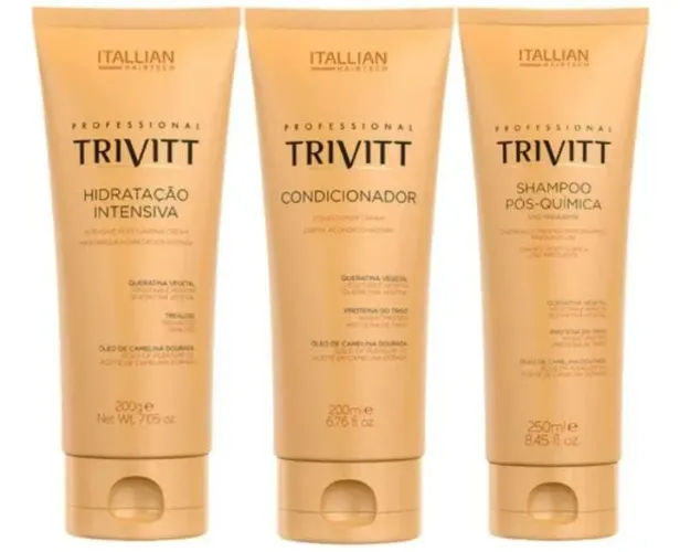 Kit Trivitt Hidratação Intensiva, Condicionador e Shampoo Pós-Química