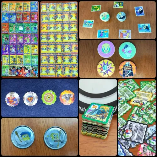 Lote Coleção Elma Chips Tazos Toon Digimon Bob Esponja Cadê Chester Cheetos Animaniacs
