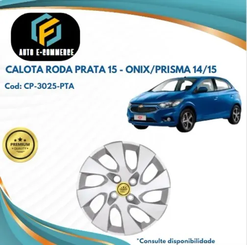 Jogo Calota Aro 15 Onix / Prisma 14/15 Prata Cubo Padrão Fixação Parafuso 2013 2014 2015 2