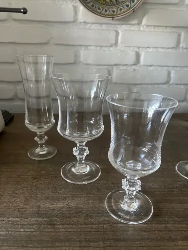 Taças de Cristal marca Strauss vinho água e champagnhe 
