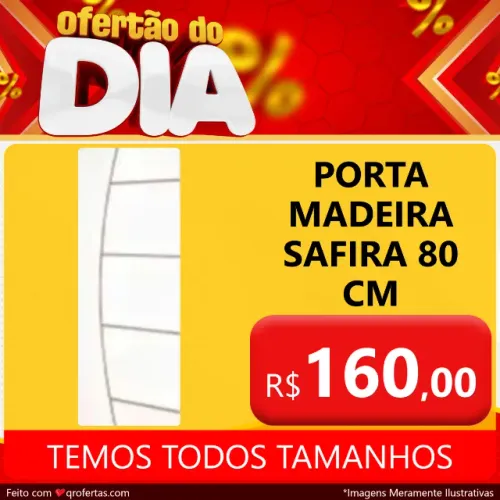 PORTA SAFIRA BRANCA DESENHADA 210 X 60