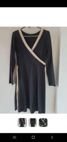 Vestido Preto e creme
