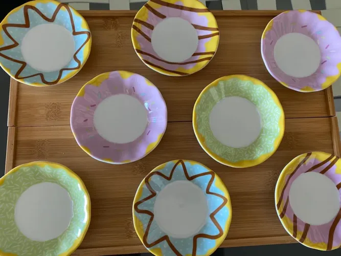 Jogo de 8 Pires Decorados Donuts