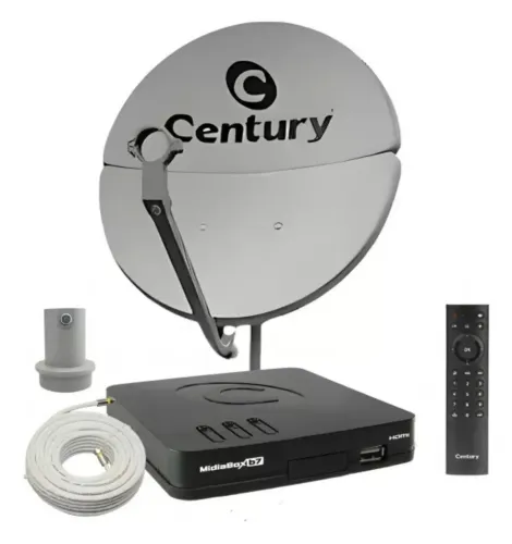 ANTENA PARABÓLICA KIT Completo Banda KU Century com midiabox B7