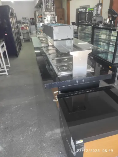 Bh buffet restaurante quente e frio Gelopar com módulo de apoio para pratos 
