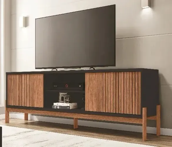 Rack Retro pra TV 1,84 m Vida Nova - Monta na Hota