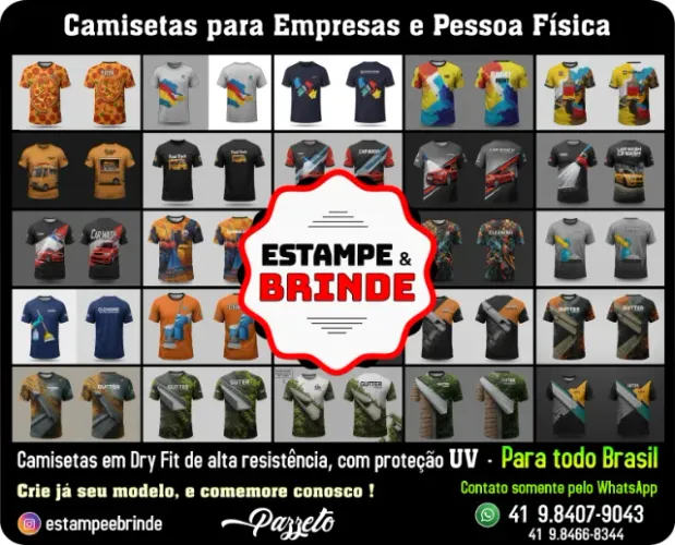 Camisetas para empresas, uniformes e para pessoa física