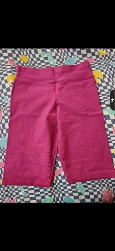 Short de ciclismo rosa infantil às duas por Tamanho M