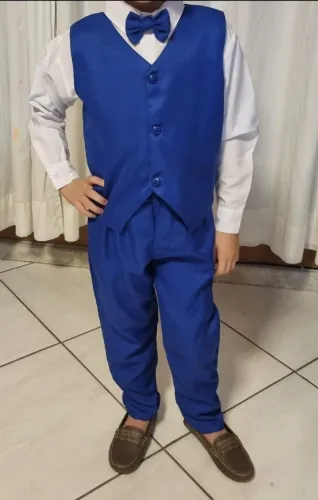Conjunto infantil social pajem Azul Royal