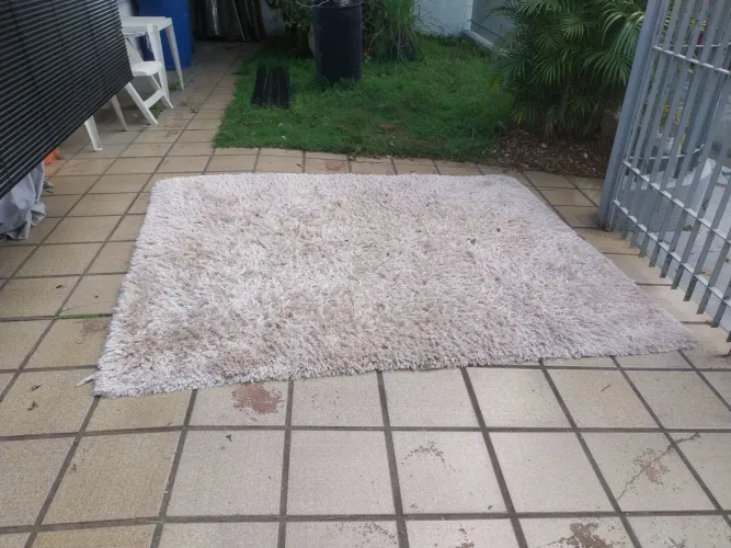 Tapete Shaggy Bege para Decoração