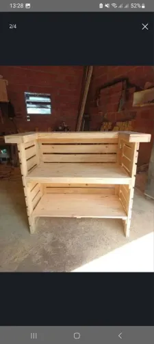 Balcão de palete rústico para organização