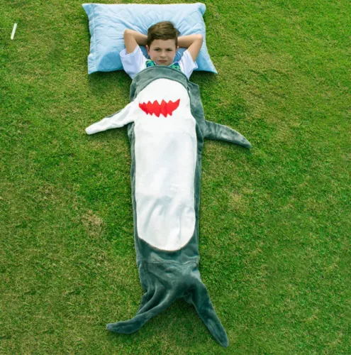 Divertido Saco de Dormir Infantil Tubarão