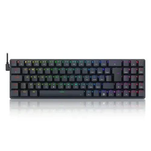 Teclado Gamer Mecânico Redragon Ashe, Switch Azul, 75%, USB-C, RGB, Preto