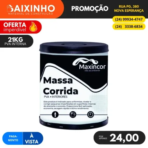 Massa Corrida 21KG Maxincor