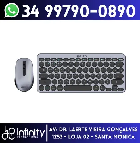 Kit Teclado e Mouse Sem Fio USB + Bluetooth ZenKeys HREBOS