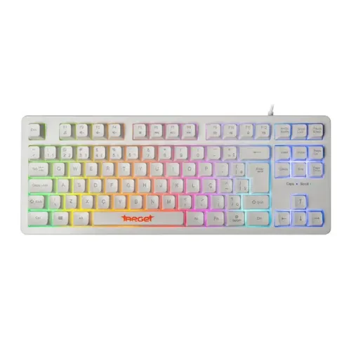 Teclado Gamer TGT M90B, Rainbow, ABNT2, Branco, USB, novo, Lacrado