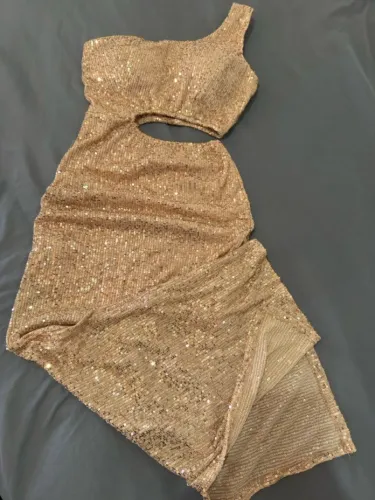 Vestido Rose com Paetês - Festa Elegante