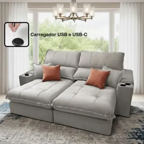 SOFÁ TECNOLOGIA CONFORTO DURABILIDADE ENTRADA USB E USB-C MOLAS ENSACADAS E BONNEL!! YTYT