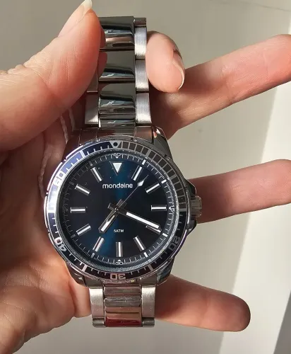 relógio de pulso analógico masculino mondaine 42mm