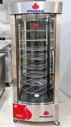 Máquina de Assar Frangos Progás Giratória Inox - Nova