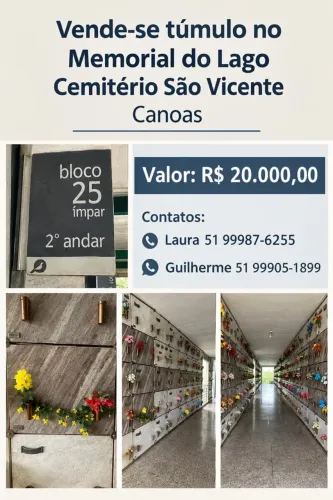 Túmulo ( gaveta ) Cemitério São Vicente