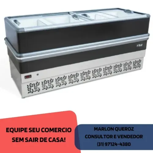 Ilha de Congelados 2M Vidro Reto Polar Nova