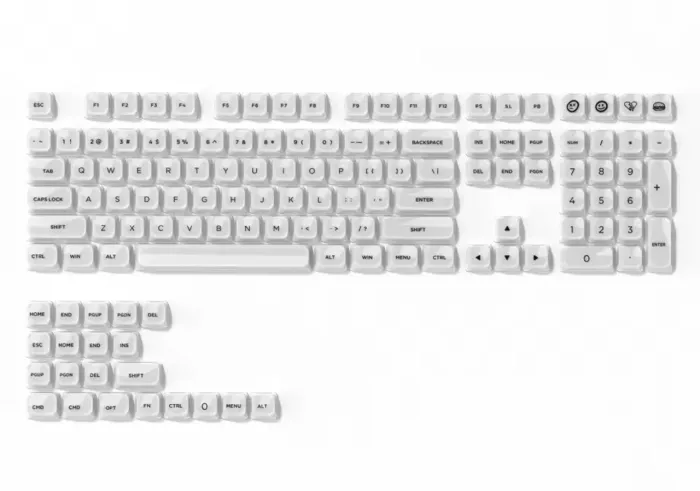 Keycaps low Jelly White PBT - teclas - teclado