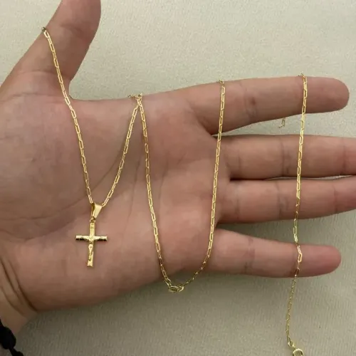 Corrente feita em moeda com banho a ouro kit