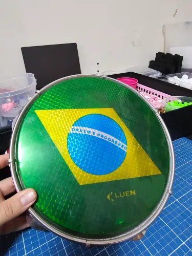 Pandeiro Luen 10 Abs Azul Com Pele Brasil