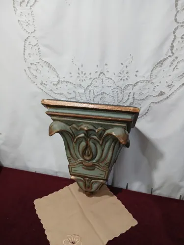 Antiga Peanha de Gesso Suporte Para Santos E Esculturas